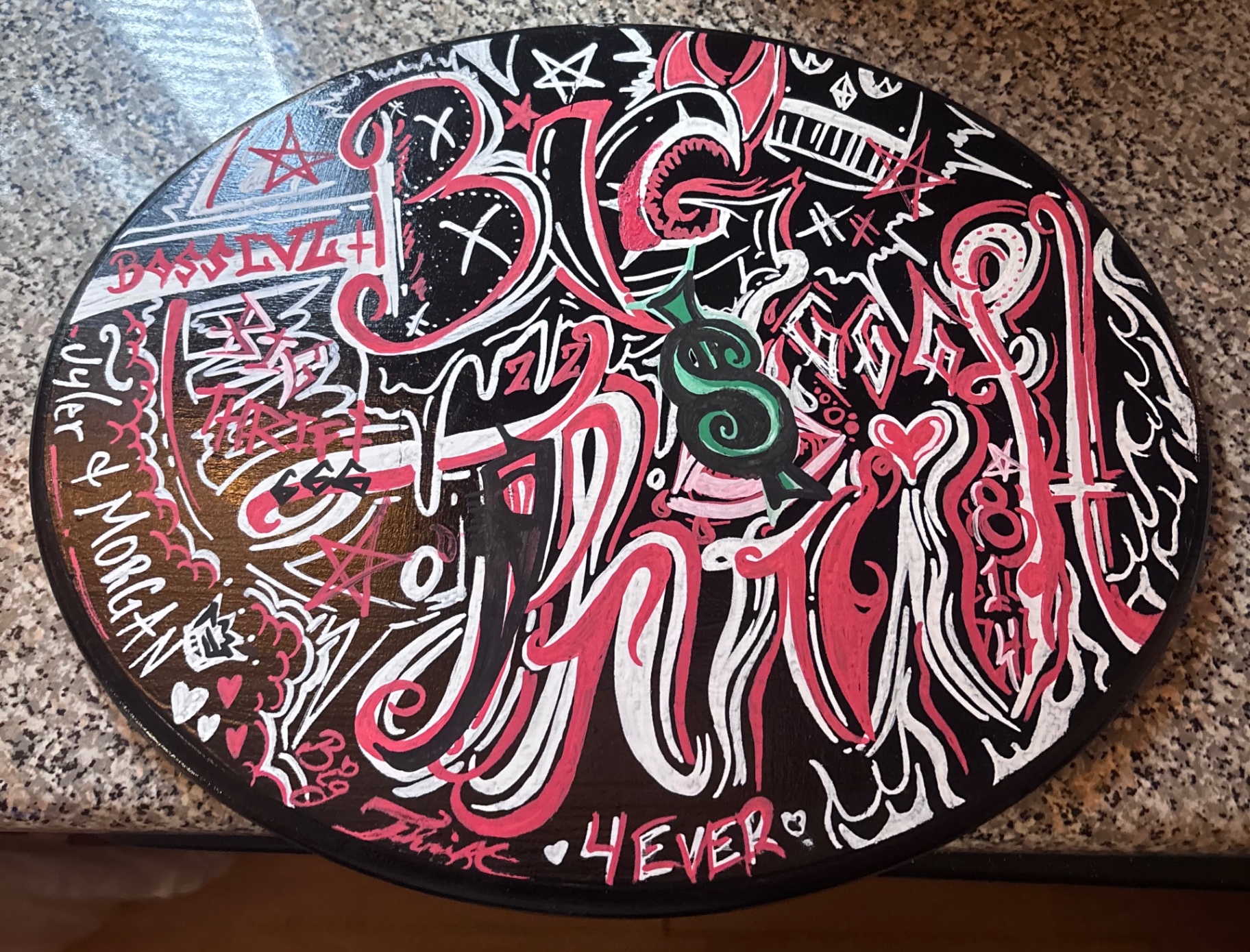BIGTHRIFT 4EVER DISC — Original hand-painted wood disc