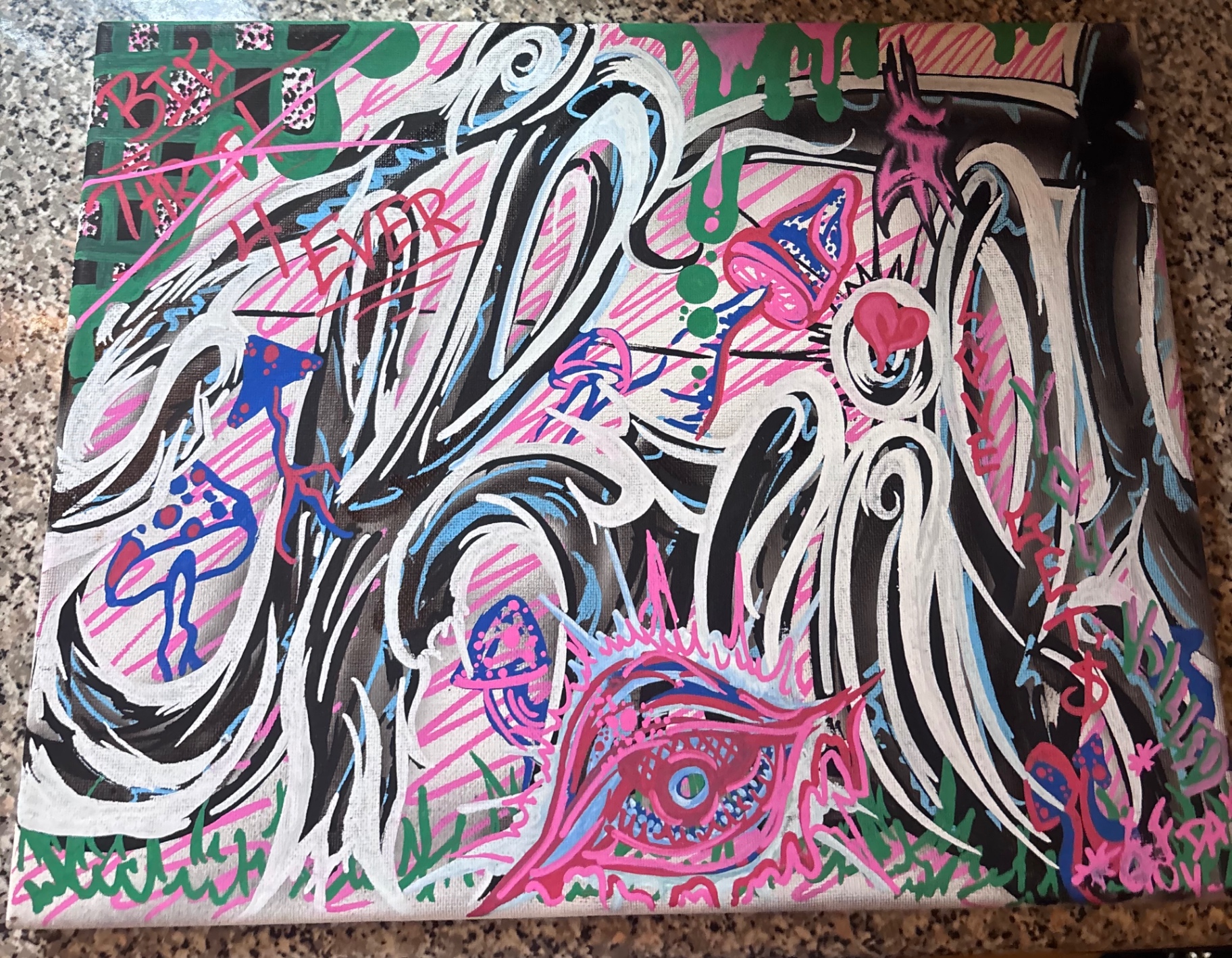 PSYCHEDELIC CANVAS — Original painted canvas